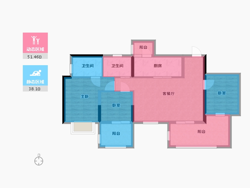 重庆-重庆市-中国铁建香漫溪岸-76.27-户型库-动静分区