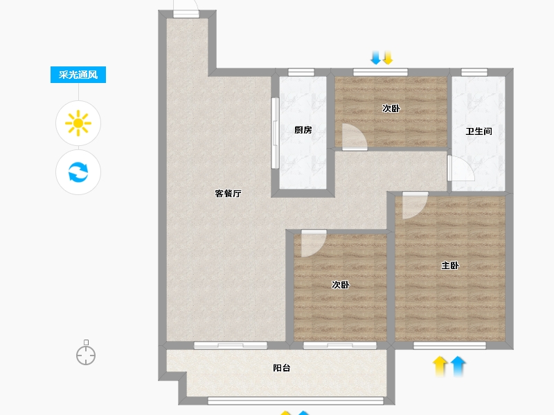 山东省-菏泽市-明泰第一城-96.00-户型库-采光通风