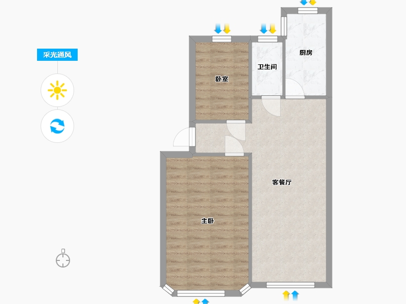 安徽省-芜湖市-华联新村-60.18-户型库-采光通风