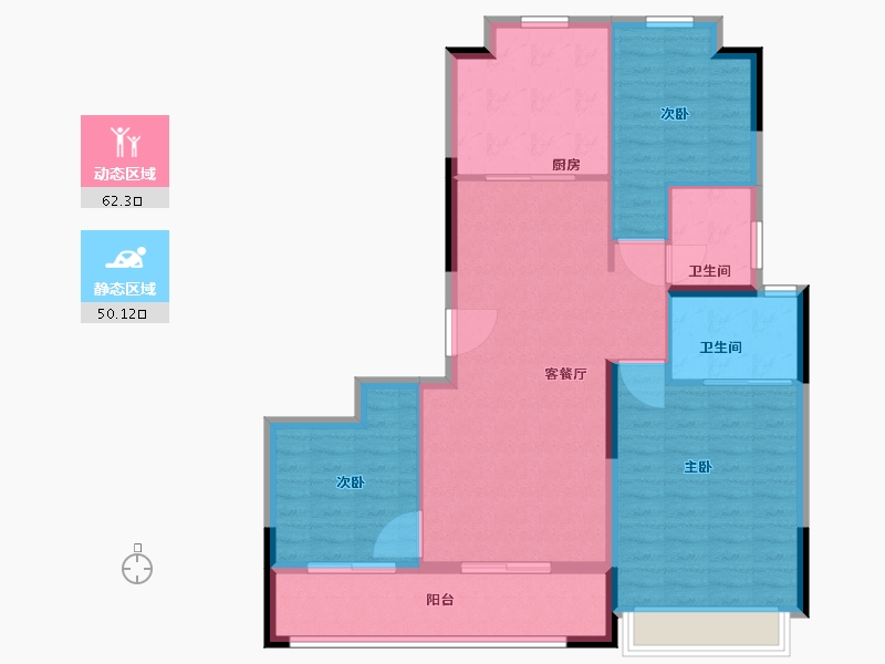 江苏省-无锡市-和玺-102.40-户型库-动静分区