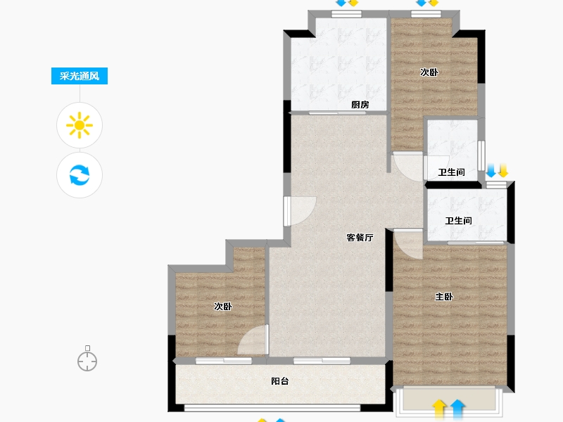 江苏省-无锡市-和玺-102.40-户型库-采光通风