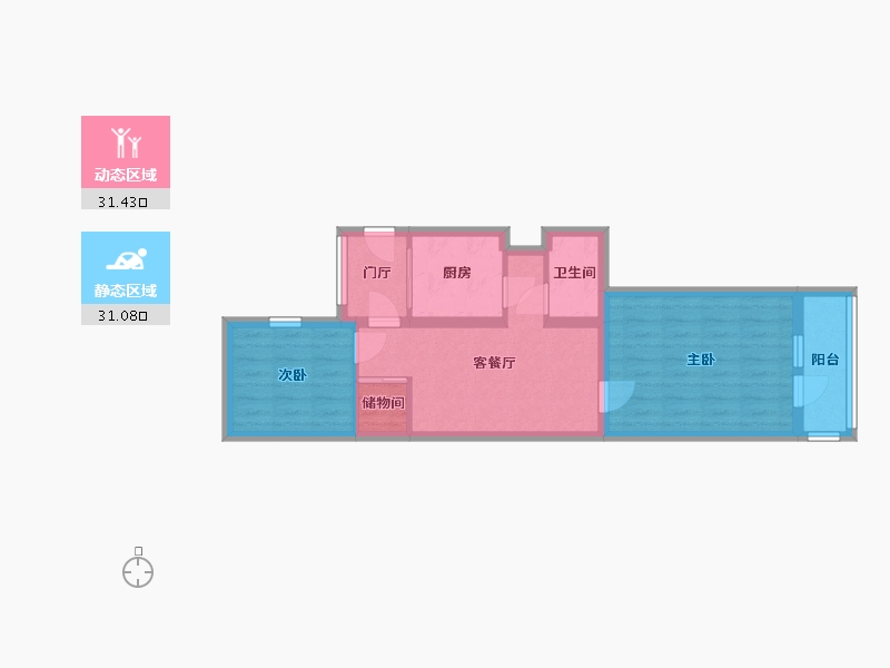 北京-北京市-华严北里-52.00-户型库-动静分区