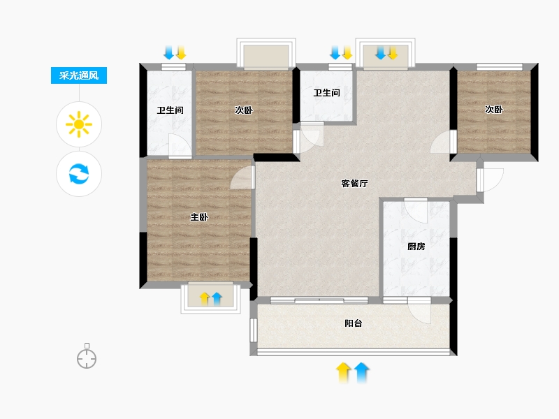 广东省-清远市-英德新天地-83.20-户型库-采光通风