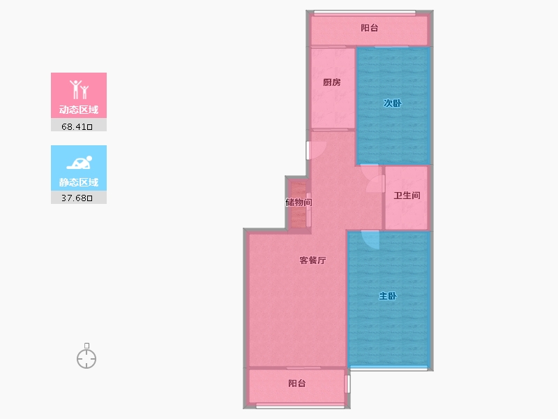 天津-天津市-金达园-85.00-户型库-动静分区