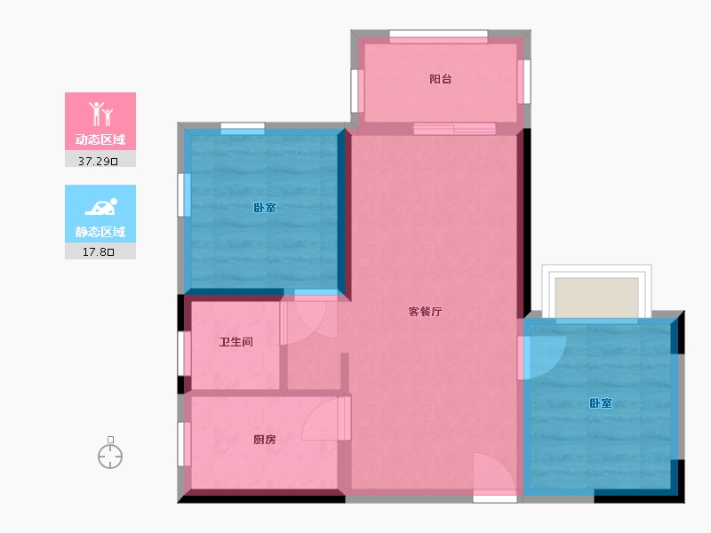 四川省-攀枝花市-阳光城二期-52.00-户型库-动静分区