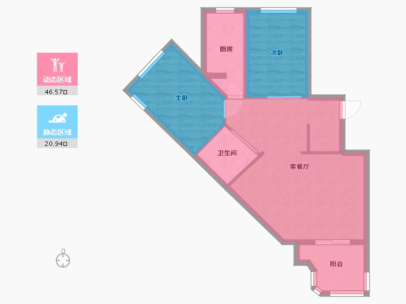 北京-北京市-石榴园北里-59.62-户型库-动静分区