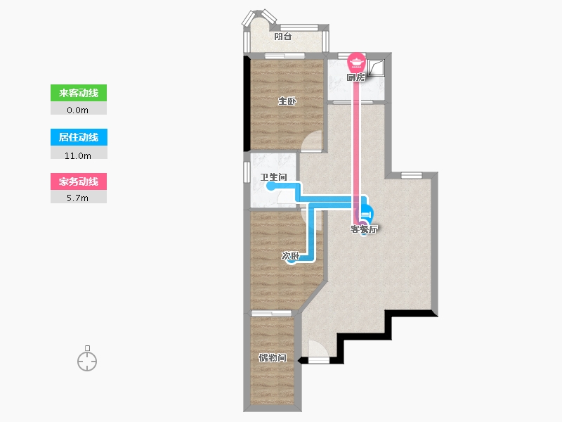 福建省-漳州市-建元南花园-二期-76.00-户型库-动静线