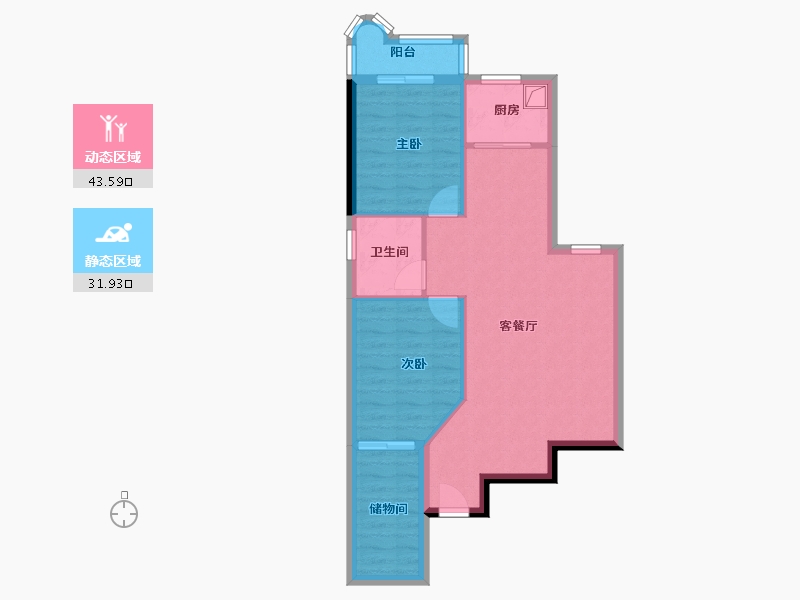 福建省-漳州市-建元南花园-二期-76.00-户型库-动静分区