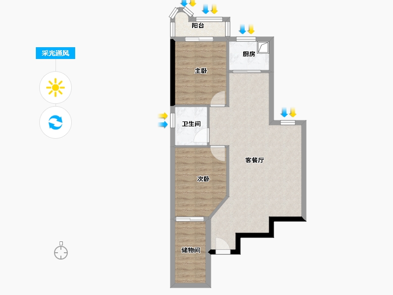 福建省-漳州市-建元南花园-二期-76.00-户型库-采光通风