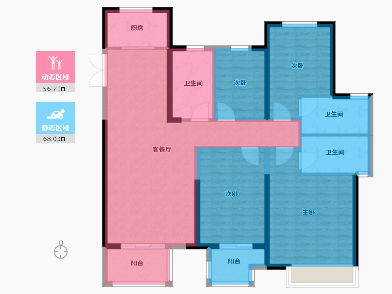 浙江省-杭州市-蜀彩珵昀府-112.00-户型库-动静分区