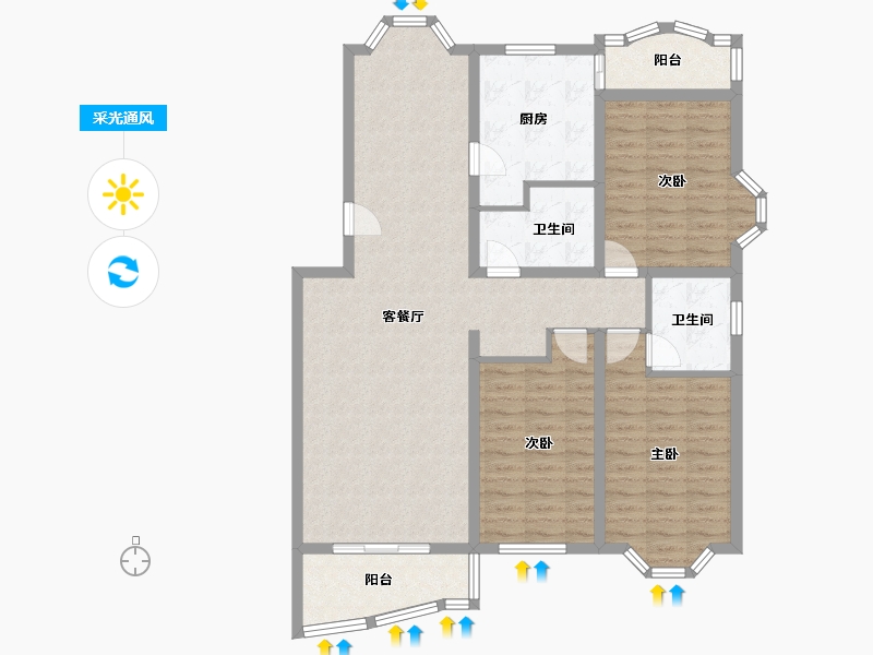 北京-北京市-新华联锦园-117.92-户型库-采光通风