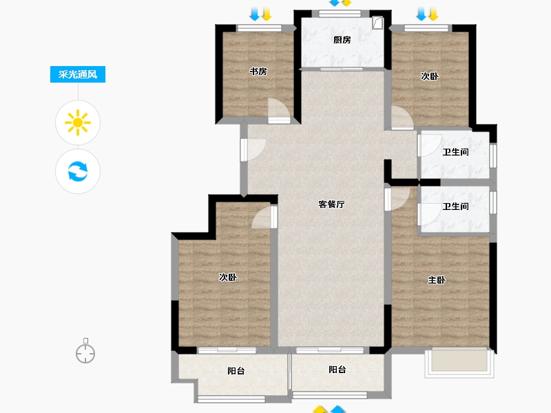 江苏省-连云港市-万象琴岛壹号院-111.60-户型库-采光通风