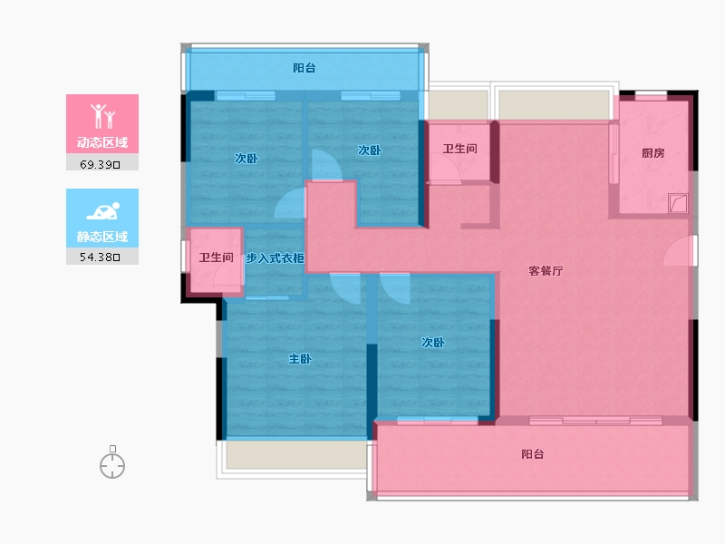 湖南省-郴州市-翡翠华庭-113.60-户型库-动静分区