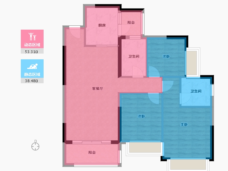 四川省-内江市-恒大锦城-88.00-户型库-动静分区