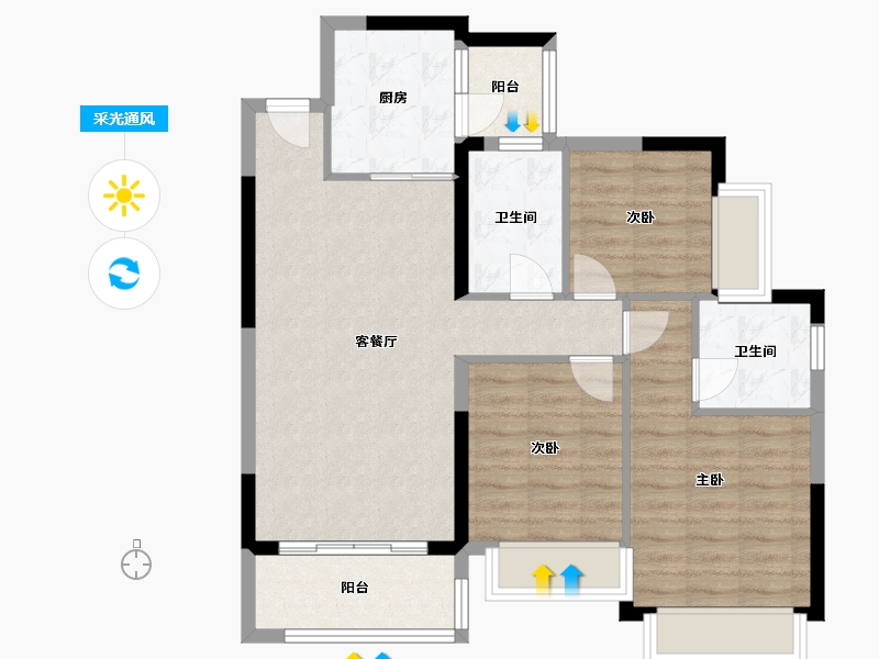 四川省-内江市-恒大锦城-88.00-户型库-采光通风