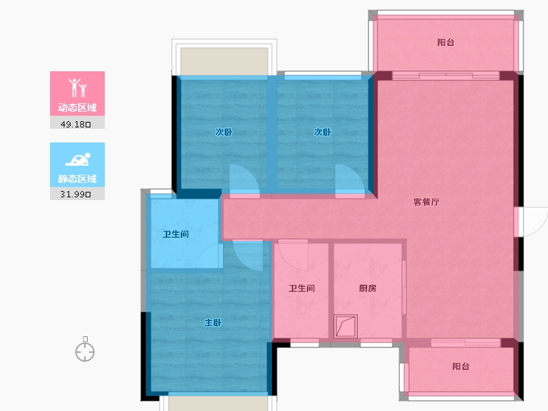 广东省-佛山市-轩隆雅园-71.00-户型库-动静分区