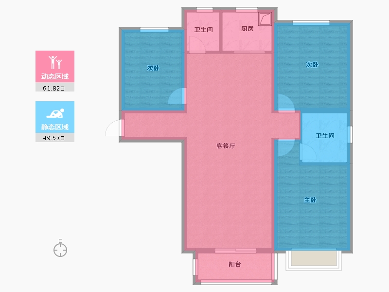 河北省-邢台市-银世纪-109.97-户型库-动静分区