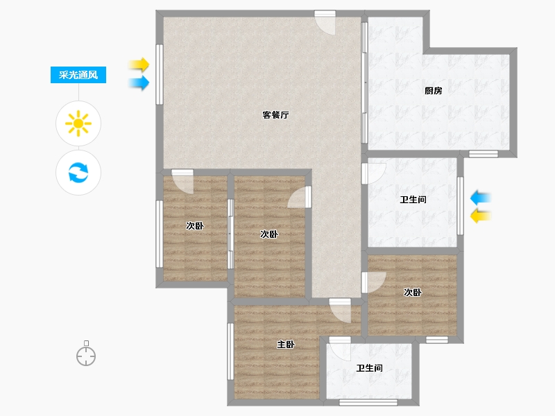 四川省-宜宾市-三江厂宿舍-132.00-户型库-采光通风