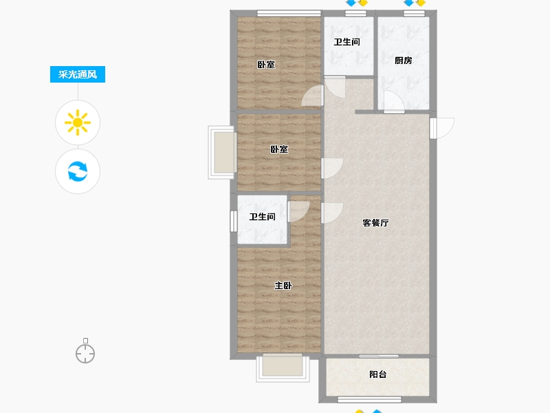 山西省-太原市-红星紫御半山二期-94.40-户型库-采光通风