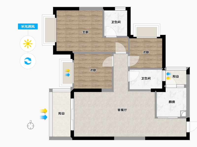 四川省-眉山市-天府恒大文化旅游城-80.80-户型库-采光通风