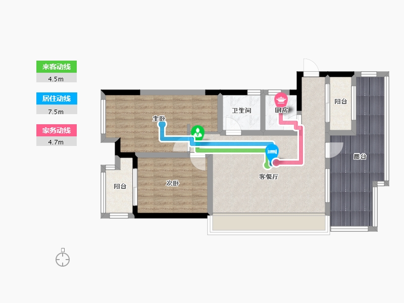 浙江省-杭州市-丁桥兰苑-80.00-户型库-动静线