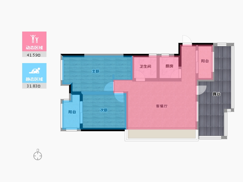 浙江省-杭州市-丁桥兰苑-80.00-户型库-动静分区