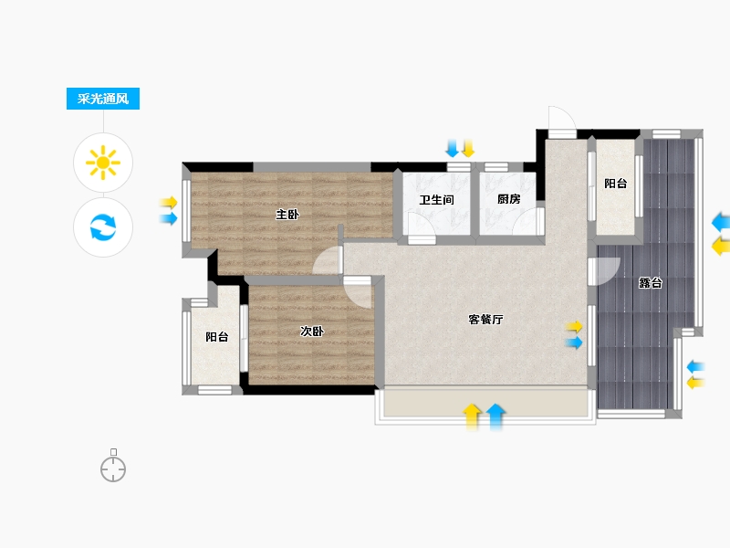 浙江省-杭州市-丁桥兰苑-80.00-户型库-采光通风