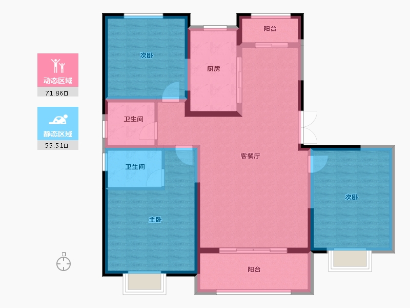 河南省-安阳市-张庄小区-114.32-户型库-动静分区