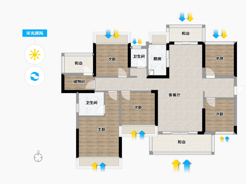 广西壮族自治区-玉林市-盛意丽城-114.30-户型库-采光通风