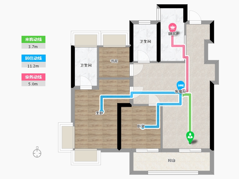 上海-上海市-华润中环置地中心润府-79.00-户型库-动静线