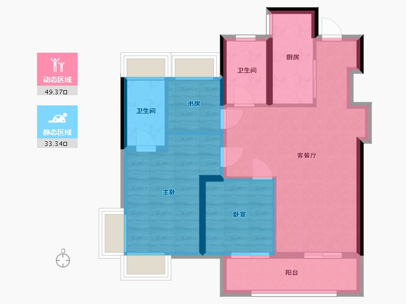 上海-上海市-华润中环置地中心润府-79.00-户型库-动静分区