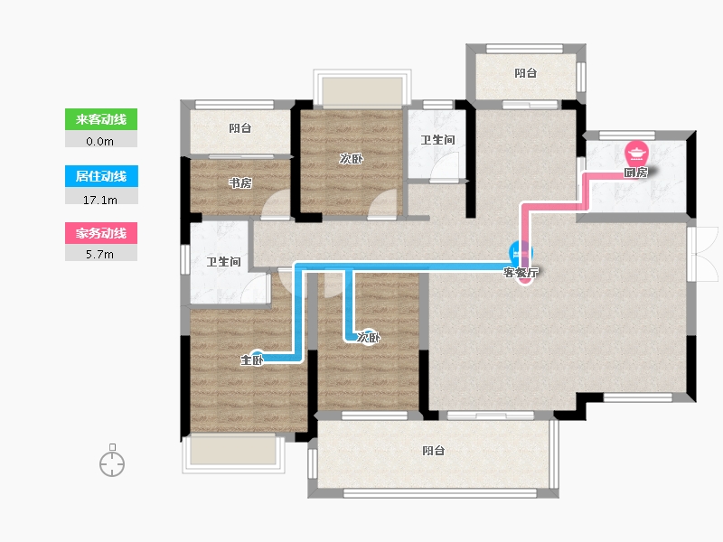 湖南省-郴州市-湖南建工东玺台-119.42-户型库-动静线