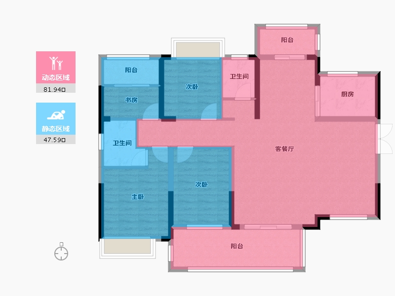 湖南省-郴州市-湖南建工东玺台-119.42-户型库-动静分区