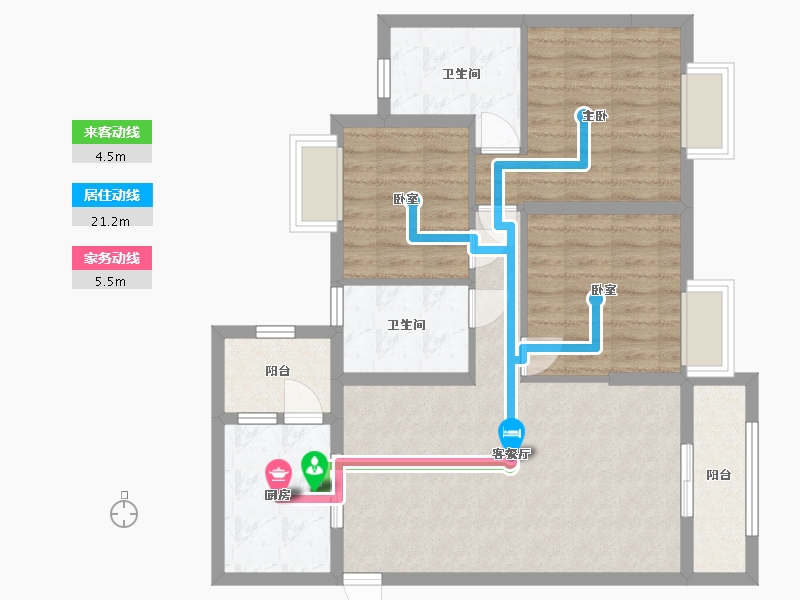 广东省-中山市-旗山华庭-86.40-户型库-动静线