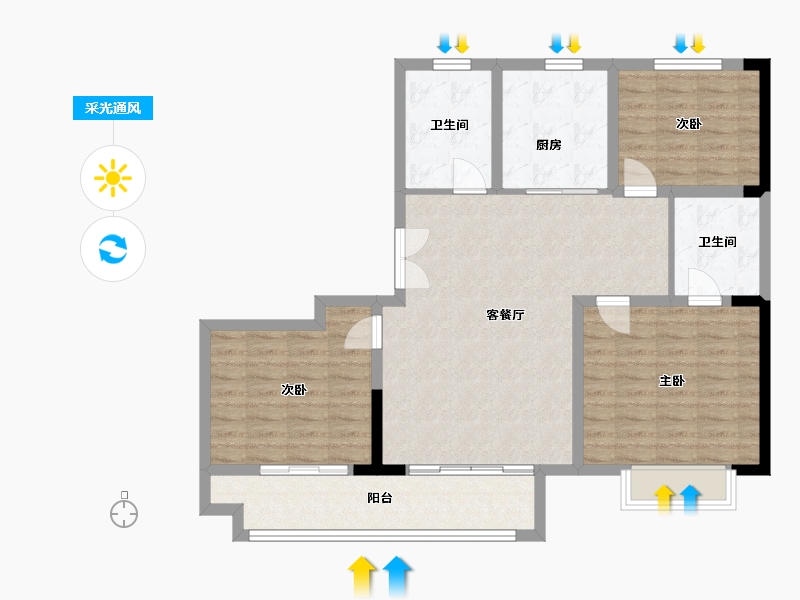 江苏省-盐城市-金阳广场商管中心-101.46-户型库-采光通风