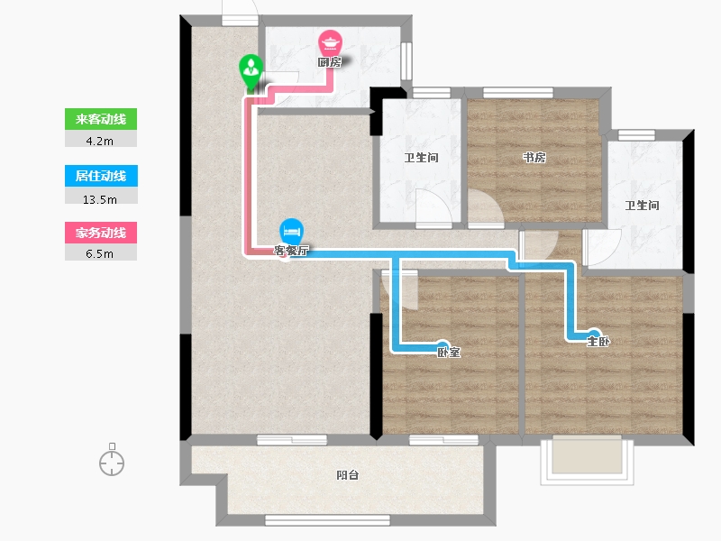 江西省-萍乡市-水墨华府-87.13-户型库-动静线