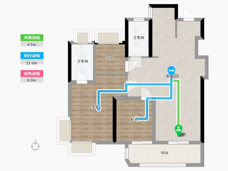 上海-上海市-华润中环置地中心-79.00-户型库-动静线