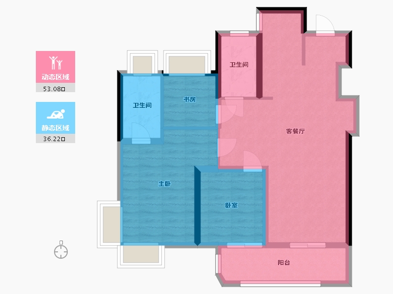 上海-上海市-华润中环置地中心-79.00-户型库-动静分区