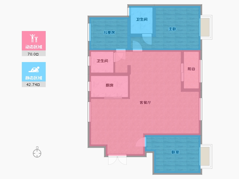 陕西省-汉中市-恒大御景湾-108.80-户型库-动静分区