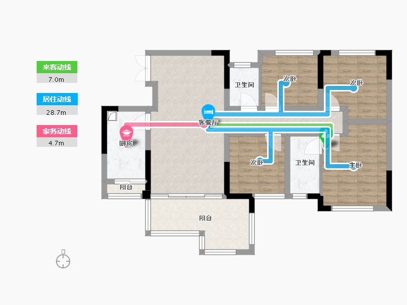 四川省-南充市-凯旋会展新城-85.60-户型库-动静线