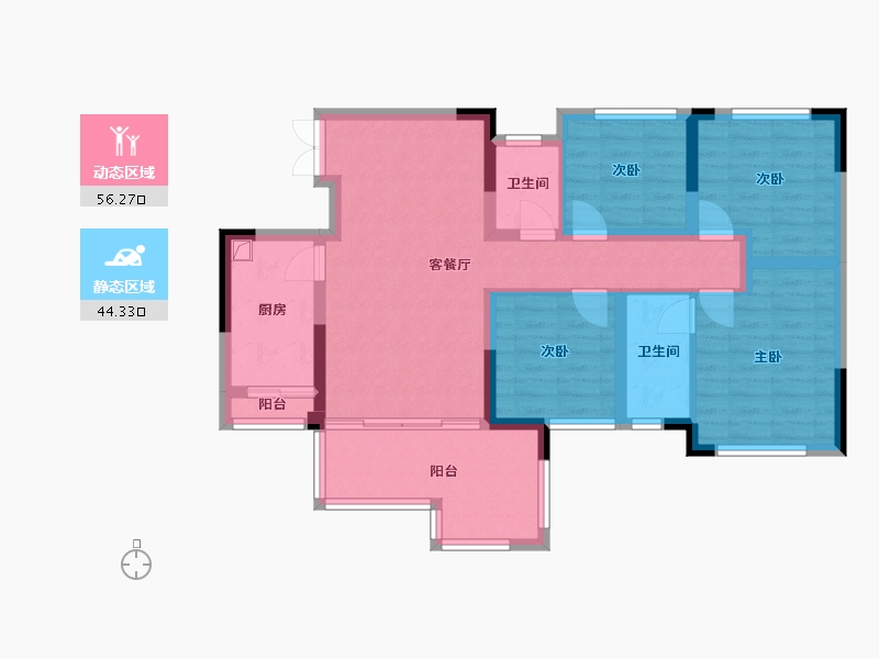 四川省-南充市-凯旋会展新城-85.60-户型库-动静分区