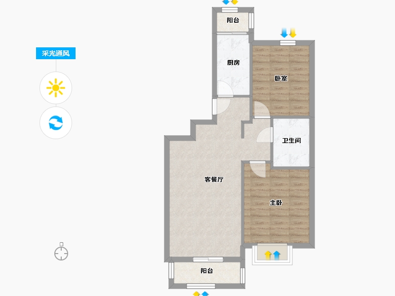 北京-北京市-润泽悦溪-70.00-户型库-采光通风