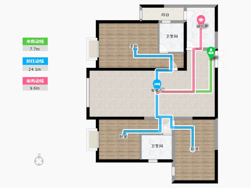 陕西省-西安市-宝安紫韵-140.00-户型库-动静线