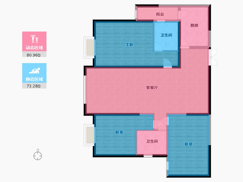 陕西省-西安市-宝安紫韵-140.00-户型库-动静分区