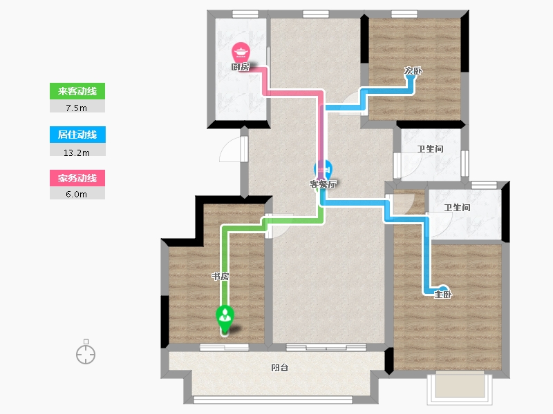 安徽省-宿州市-翡翠森林-94.40-户型库-动静线