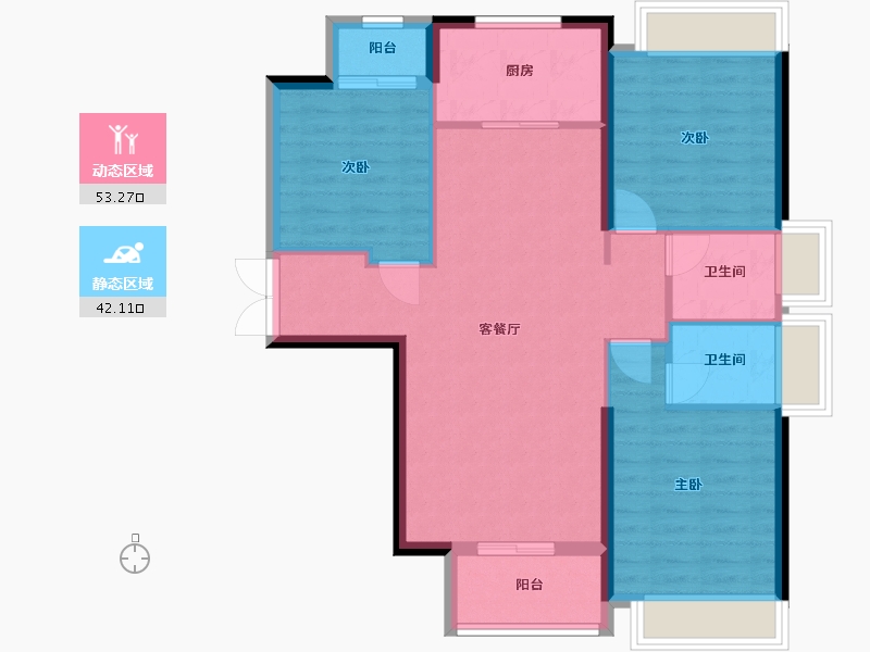 甘肃省-庆阳市-御江天府-96.00-户型库-动静分区