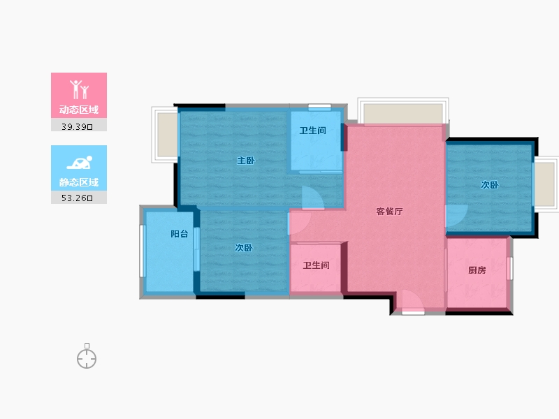 江苏省-徐州市-天成峰景-83.92-户型库-动静分区