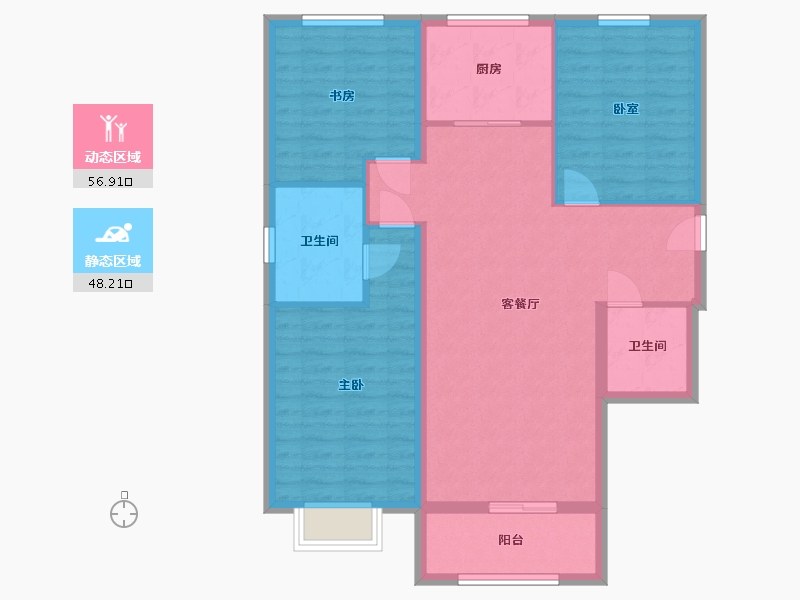 山西省-大同市-兴云华庭-104.00-户型库-动静分区