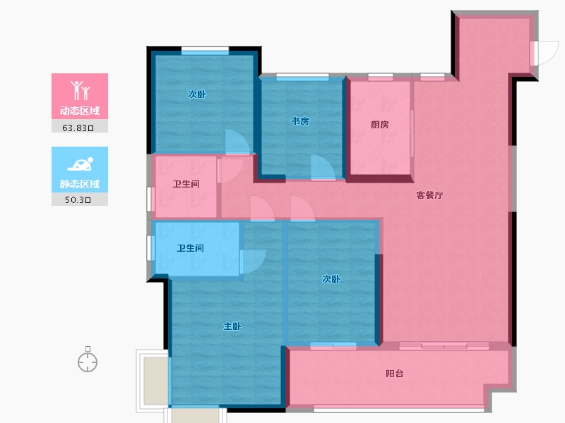 江西省-赣州市-东投檀悦府-102.40-户型库-动静分区