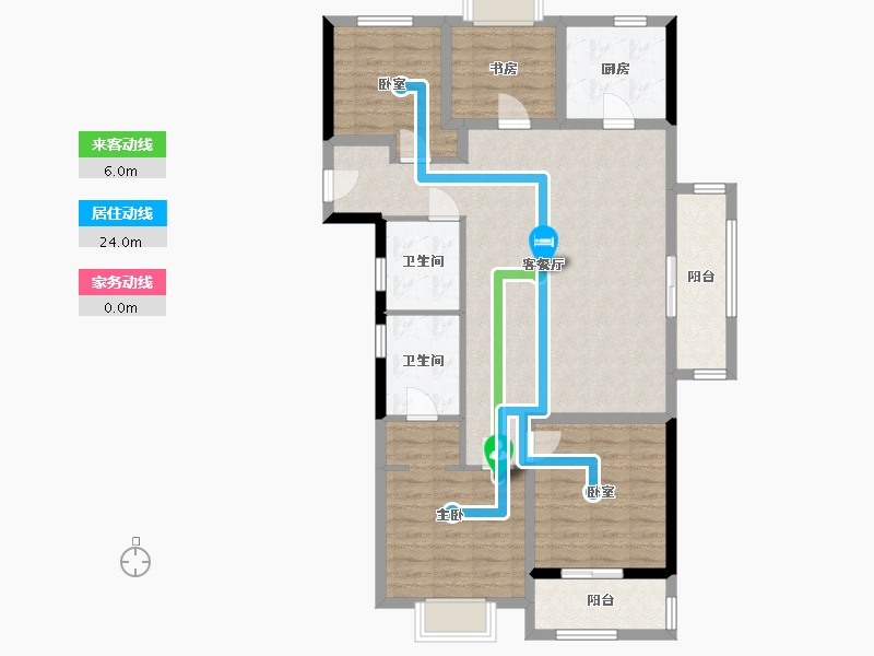 浙江省-温州市-彩虹湾-105.34-户型库-动静线